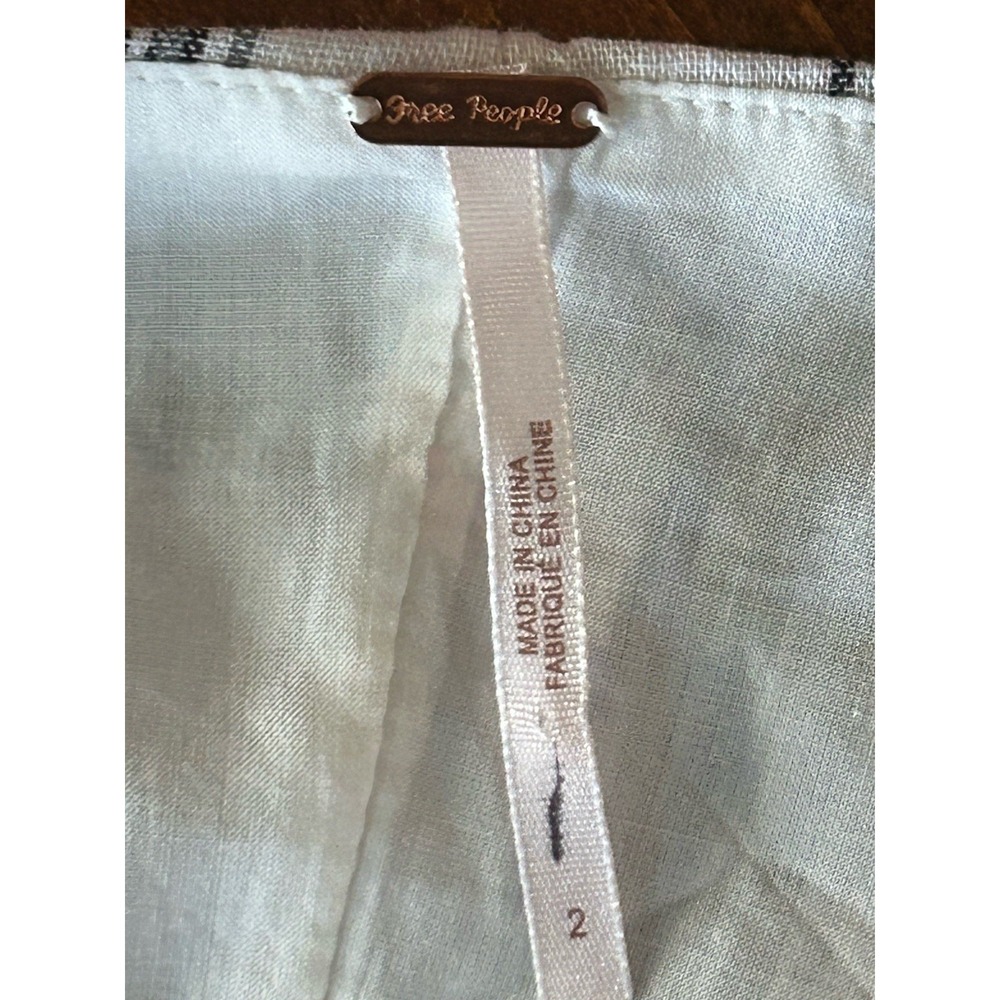Free People White Miss Molly Plaid Dress‎ Sz 2 - Picture 8 of 9